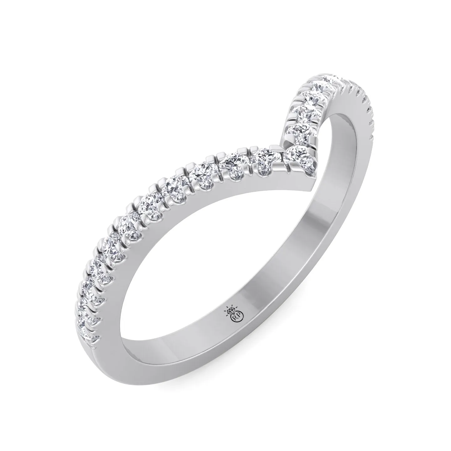 Tampa - Pave Wedding Band with Curve (0.29 CT)